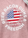 Load image into Gallery viewer, BEER BACON GUNS &amp; FREEDOM US Flag Graphic Tee