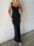 Load image into Gallery viewer, Backless Wide Strap Maxi Dress