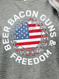 Load image into Gallery viewer, BEER BACON GUNS &amp; FREEDOM US Flag Graphic Tee