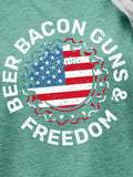 Load image into Gallery viewer, BEER BACON GUNS &amp; FREEDOM US Flag Graphic Tee