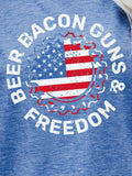 Load image into Gallery viewer, BEER BACON GUNS &amp; FREEDOM US Flag Graphic Tee