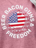 Load image into Gallery viewer, BEER BACON GUNS &amp; FREEDOM US Flag Graphic Tee