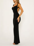 Load image into Gallery viewer, Backless Wide Strap Maxi Dress